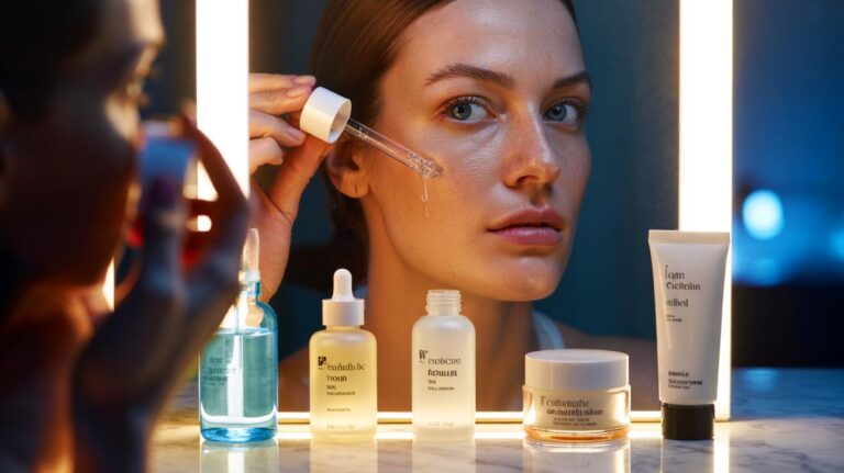 Illustration of the correct order to layer skincare products for faster results as recommended by dermatologists
