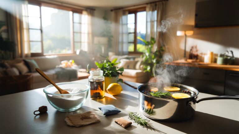 Illustration of how to keep a house smelling fresh all day without using synthetic sprays